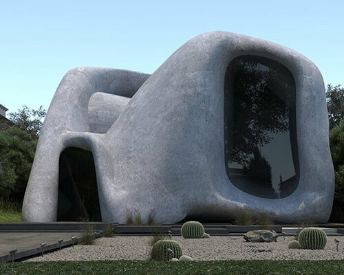 badie architects twists and bends organic-shaped stone house in giza, egypt