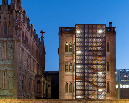 alongside historic gaudí, pich architects wraps staircase extension in delicate latticework