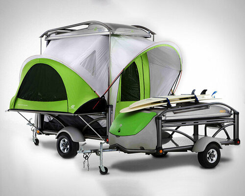 the SylvanSport GO camping trailer hauls all your gear and sleeps up to 4 people