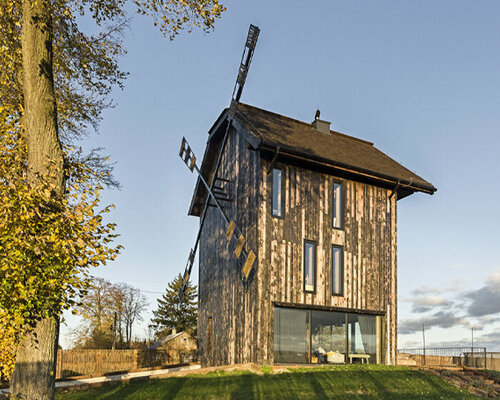 o4 architekci & michał kucharski convert old windmill into charming polish home