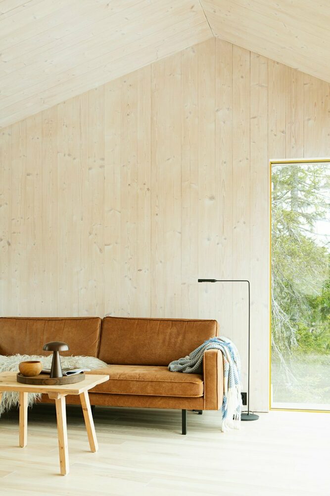 timber-clad 'Y cabin' in mountainous norway splits into three wings