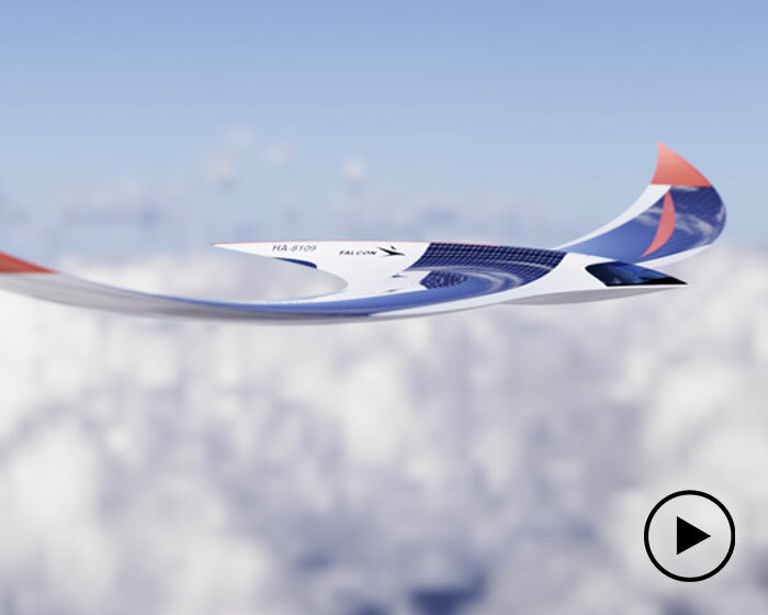 the falcon solar powered plane concept is shaped like a bird of prey