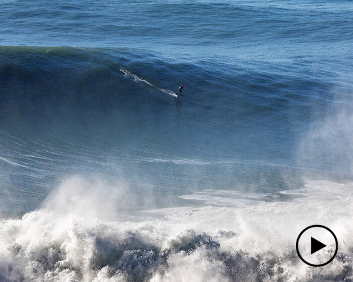 watch the fliteboard eFoil conquer the giant waves of nazare in portugal