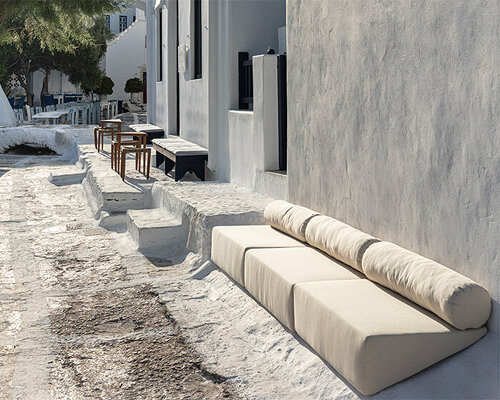 elements of greek summer meet local materials within parthenis café by anaktae in mykonos