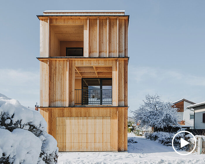 studio sebastian brandner curates its 'haus rosa' as a bold timber volume in austria