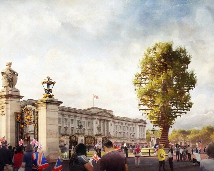 heatherwick studio to sculpturally showcase 350 young trees outside buckingham palace