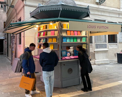 louis vuitton takes over venice's historic news kiosks during the biennale