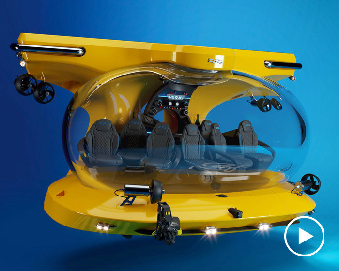 u-boat worx nexus submarine seats 9 people and travels up to 200 meters deep into the sea