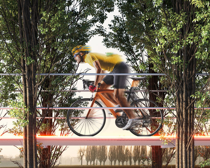 through the environment-conscious ‘the tree path’, people can cycle and walk among treetops