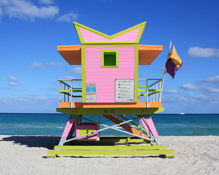 william lane architect decorates miami beach with eye-catching lifeguard towers