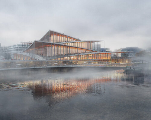 bjarke ingels group's vltava philharmonic hall will be a stack of stepping terraces