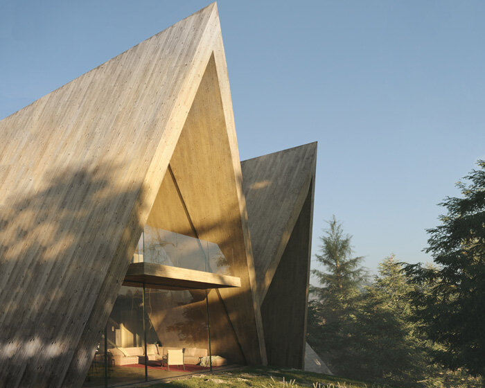 noa* shapes colorado villa for three generations as 30-meter-long triangular prism