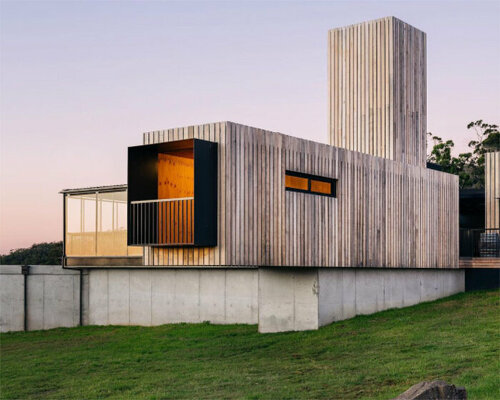 cumulus studio's tasmanian 'devil's corner' winery is designed as an ever-expanding village