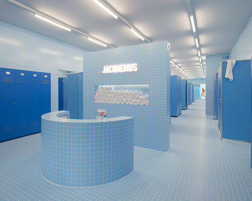 jacquemus creates a surreal blue version of his bathroom in selfridges london