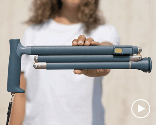 this height-adjustable walking cane folds up in no time