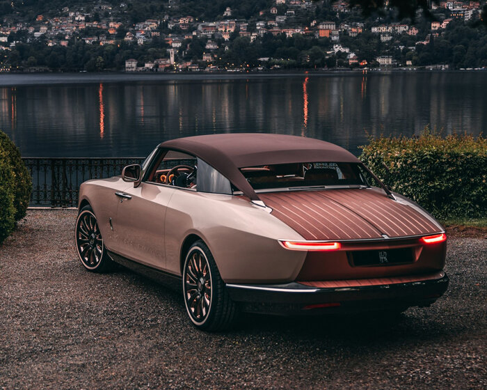 rolls-royce debuts pearl inspired 'boat tail' on the shores of lake como