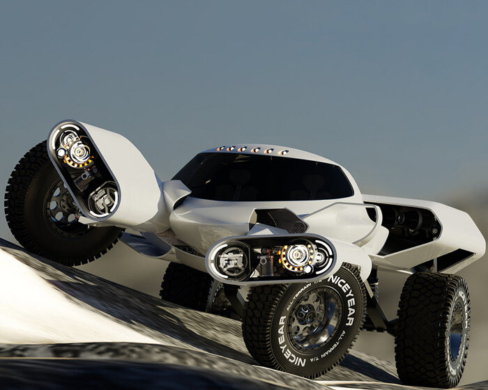 meet the huntress, an electric off-road concept car with independent suspension