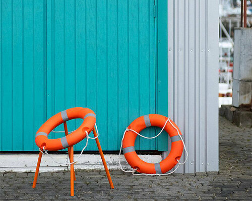 tobia zambotti repurposes discarded kid-size lifebuoy into sea level rise chair