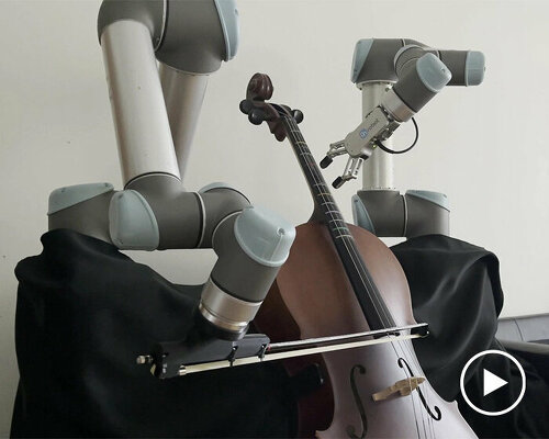 this dexterous two-armed robot plays multiple bowed instruments at the same time