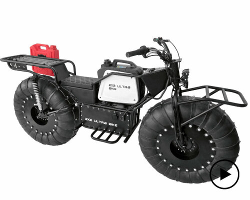 electric 2x2 ultra bike rides off-road with minimal energy consumption