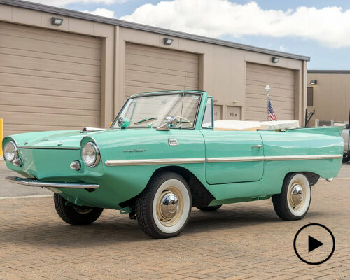 on-sale 1964 Amphicar model 770 has two propellers to drive on water