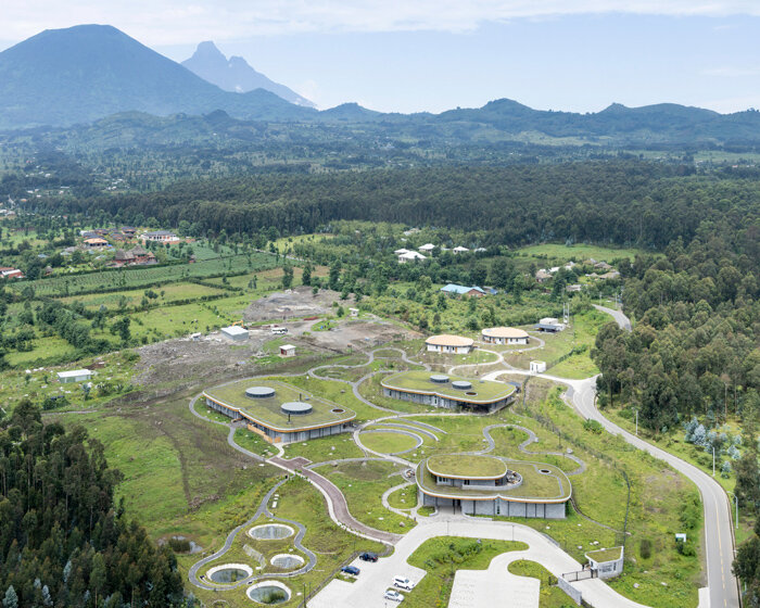 MASS design group's new campus respects lush volcanoes and endangered gorillas of rwanda