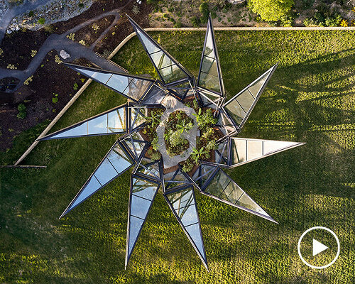 heatherwick studio's kinetic glasshouse unfolds like a flower