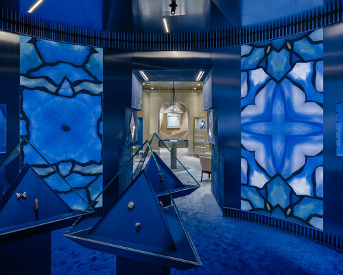 OMA's temporary tiffany store in paris features a sapphire blue rotunda