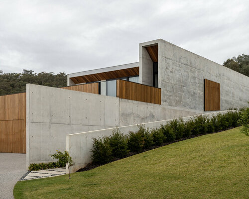 this house by tecture is a composition of concrete 'blades' in australia