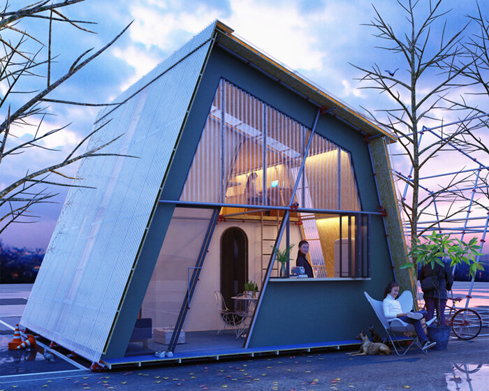 felipe campolina's 32.4 sqm portable housing unit can make parking areas habitable