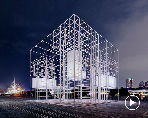 floating luminous containers evoke curiosity and self-reflection in QIU's pavilion in taiwan