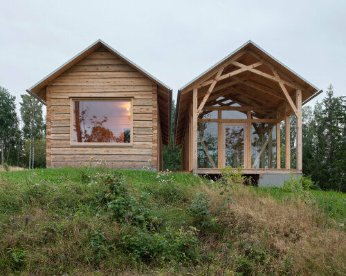 fabel arkitektur perches its höghult house atop a scenic hill in sweden