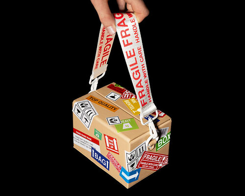 nik bentel designs limited-edition handbag inspired by cardboard shipping boxes