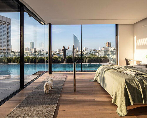 raz melamed’s SQ5 penthouse pool overlooks the bustling tel aviv cityscape