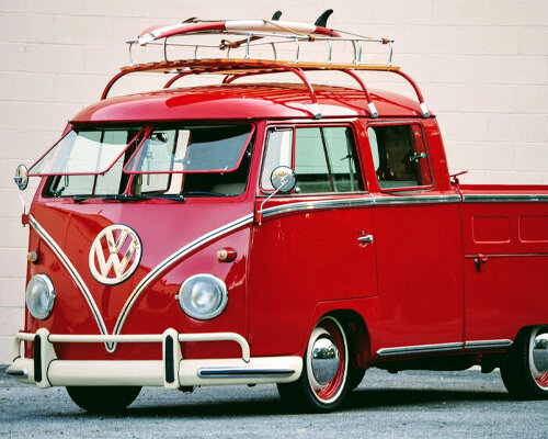 1962 volkswagen type 2 double cab transporter gets a glowing makeover