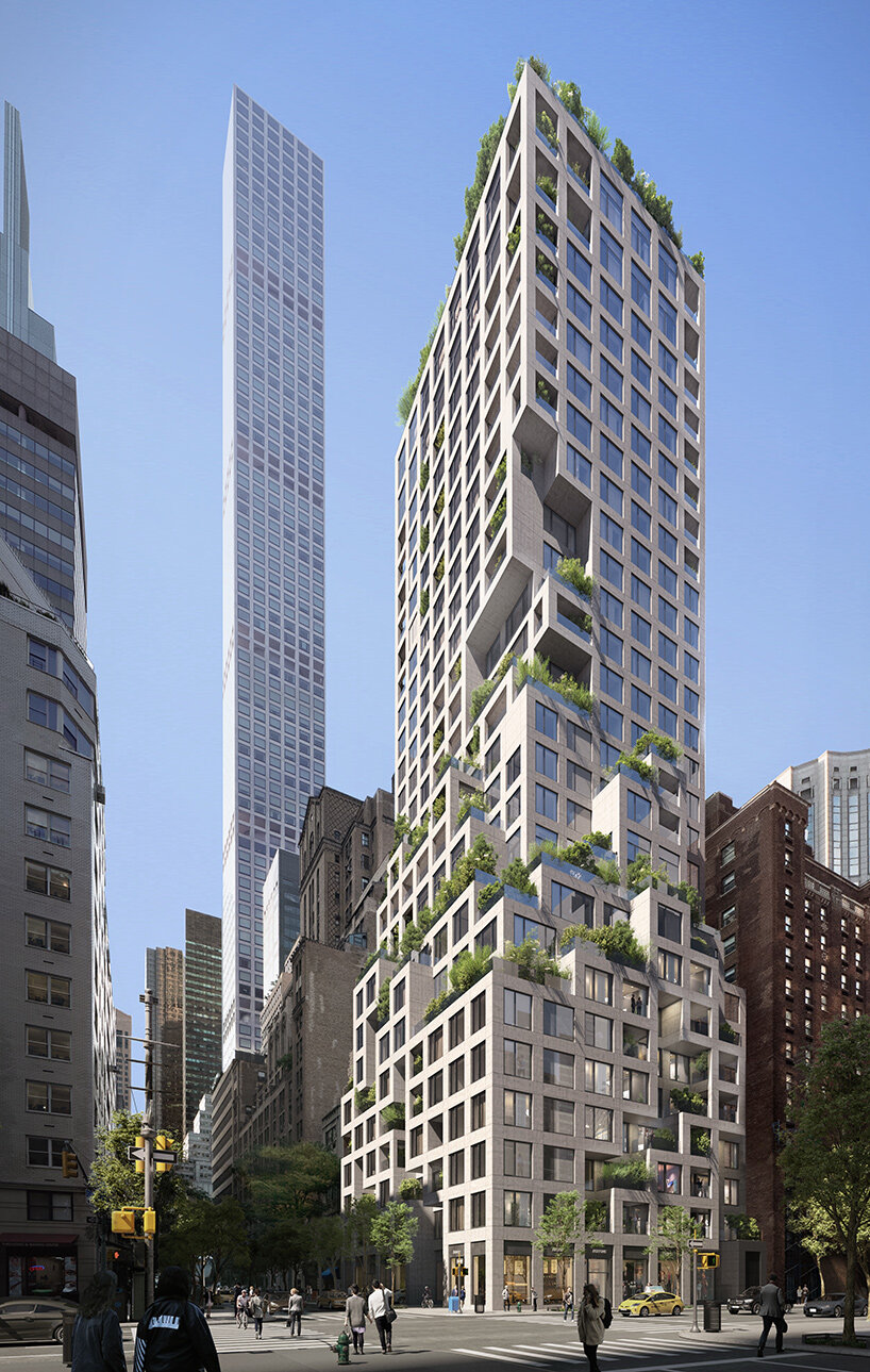 construction begins on ODA's pixelated tower on NYC's 57th street