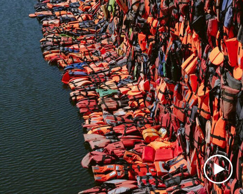 ai weiwei installs 2000 life jackets of syrian refugees at québec royal battery