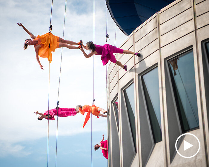 BANDALOOP vertical dancers celebrate BMW headquarters' 50th birthday