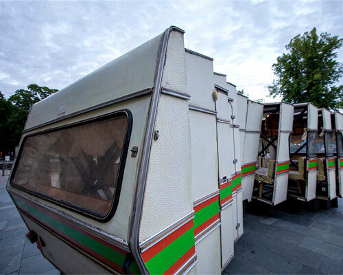 baptiste debombourg's sliced-up caravan oscillates between demolition and transformation