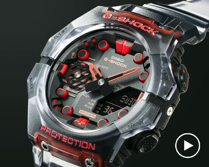 smartwatch casio G-SHOCK GA-B001 features built-in bluetooth & integrated bezels & band