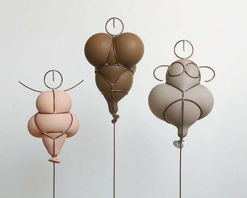 ephemeral latex and copper sculptures reinterpret prehistoric venus figurines