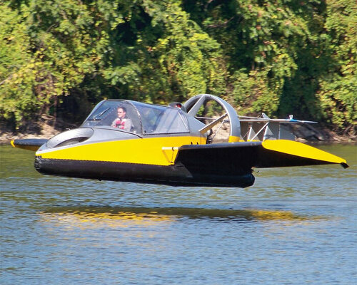 hammacher schlemmer's flying hovercraft can glide 6 meters above water at 113 km/h