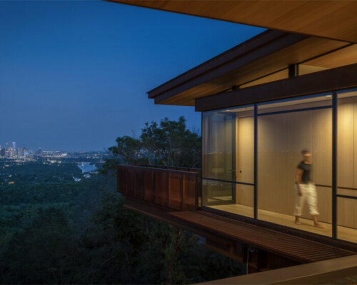 corten steel bridges reach for the austin skyline in this new olson kundig residence