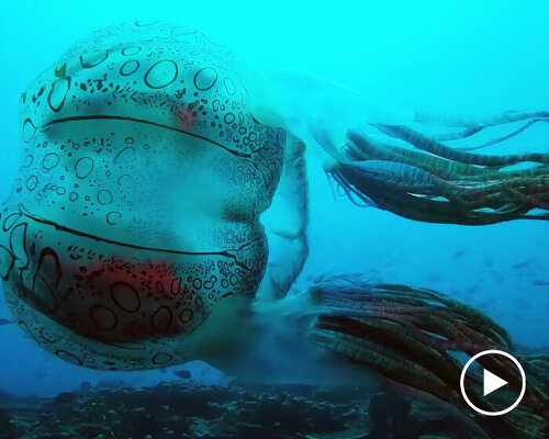 new rare jellyfish filmed by a scuba diver has the size of a soccer ball