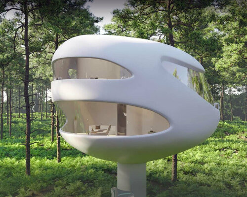 seashell-shaped floating pods offer deluxe residence in nature and on the sea