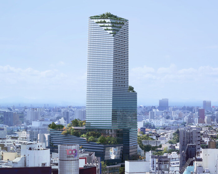 snøhetta plans ceramic tower as a 'peaceful sanctuary' in tokyo's shibuya ward