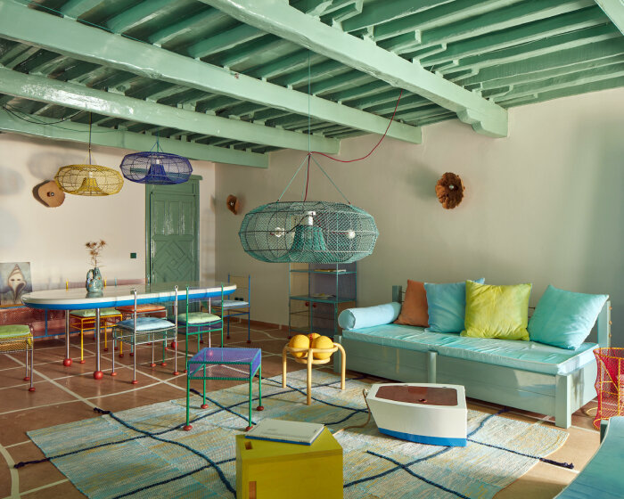 vibrant colors pop inside 4rooms, an artist's playground in kastellorizo, greece