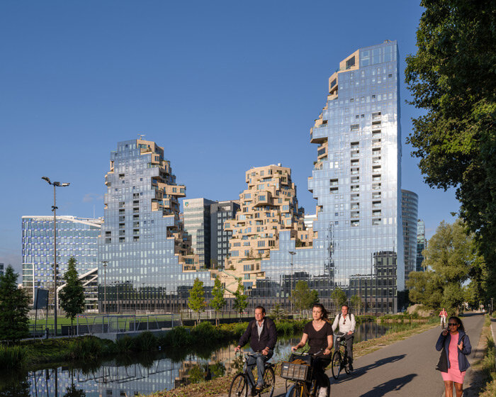 MVRDV completes the valley, a trio of 'crumbling' towers in amsterdam