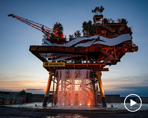 coastal infrastructure transformed into massive accessible installation 'SEE monster'