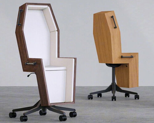 coffin-shaped office chair design wants workers to sit there, forever